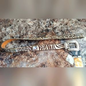 Montana West Zebra print Jewel Leather Belt